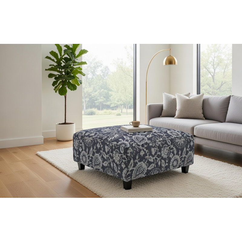 Reigate Floral Cocktail Ottoman, Brianne Powder Revolution Performance Fabrics