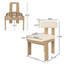 Chaise de salle à manger moderne Zevian en bois d'acacia massif avec dossier et siège à coussin roulé, pour usage intérieur et extérieur-135349338