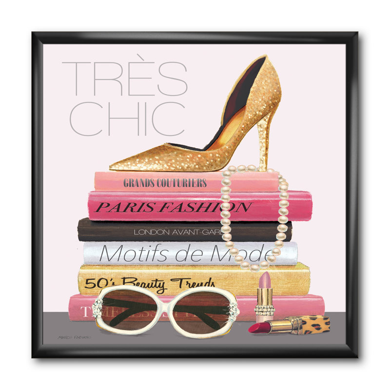 «Paris Style II Gold and Black Trees Chic», reproduction sur toile encadrée, H 16 po x l 16 po x P 1 po, Cadre noir