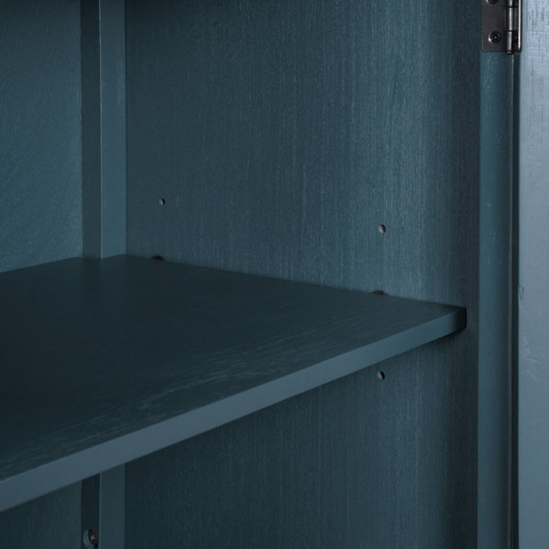 40'' Modern Cabinets With Unique Design Doors With 1 Adjustable Shelves, Antique Blue