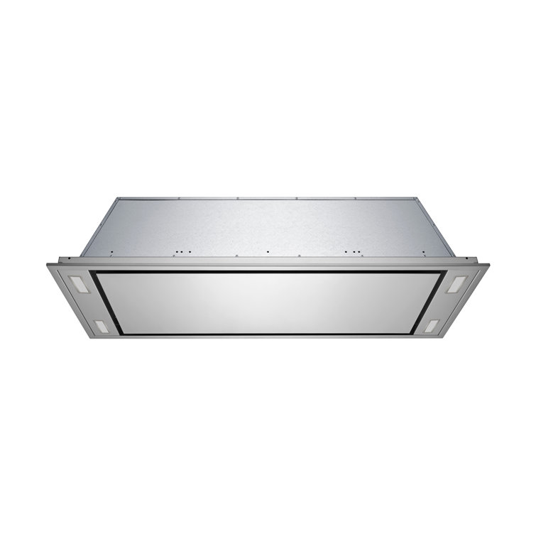 42" 900 CFM Flush Mount Ceiling Island Range Hood with Wall Switch and Dimmable LED's