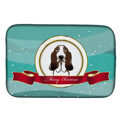 Tapis de séchage basset hound merry christmas