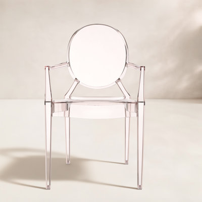 Louis Ghost Premium All-Weather Wicker Outdoor Stacking Dining Armchair