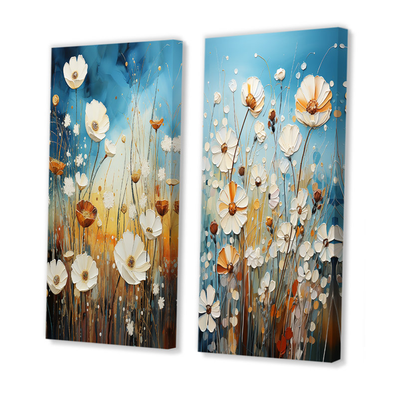 Mill Pointillism "Meadow Pointillism" 2 - Pièces sur, Toile tendue, H 40 po x l 40 po