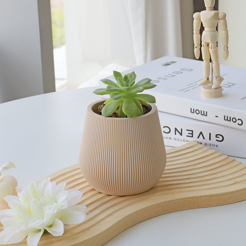 Brixen Polyresin Table Vase, Tan