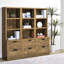 - Bibliothèque équipée à 3 tablettes avec tiroir verrouillable, bois d'ingénierie, grattoir, rangement de livres et documents importants en toute sécurité dans l'espace de rangement de la chambre à coucher, structure en bois, finition, articles essentiels