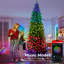 7.5FT Smart Pre-lit Green Pencil Christmas Tree with Programmable RGB Fairy Lights Multi-color Changing DIY App-controlled