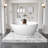 KAKUSIGA 52.7 Inch Stone Resin Freestanding Tub Solid Surface Free Standing Soaking Bathtub