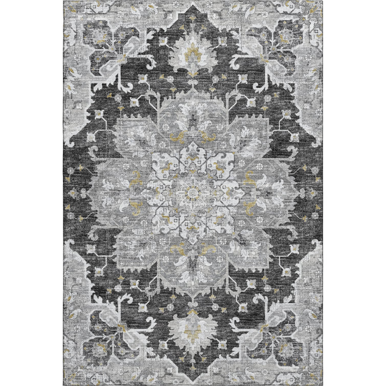 Premium Machine Washable Barayon AMF93 Gray Rug