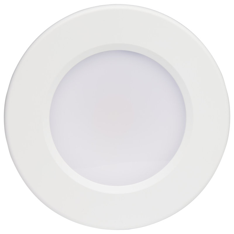 Plafonnier encastré simple à 1 lumière DEL 4,67 po, Blanc