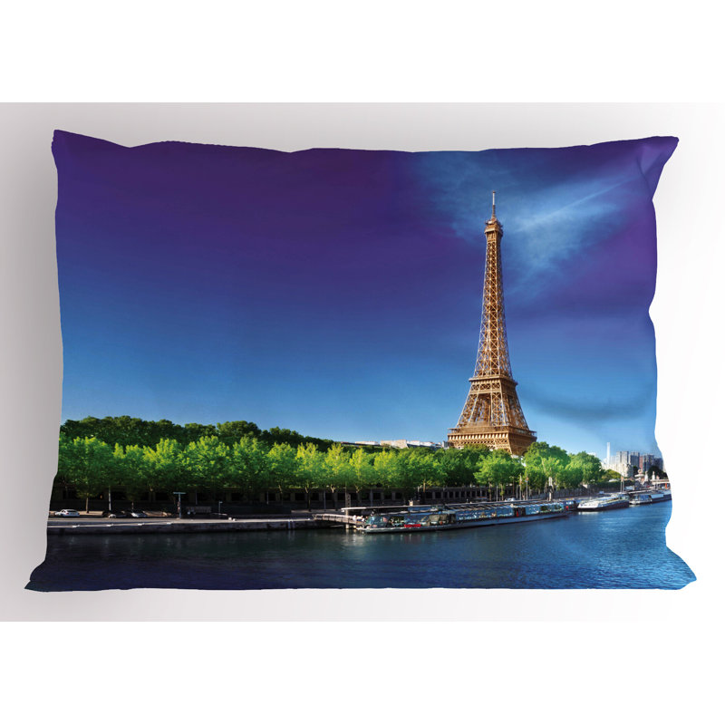 Ensemble de 2 taies décoratives Ambesonne Eiffel Tower, H 20 po x l 26 po