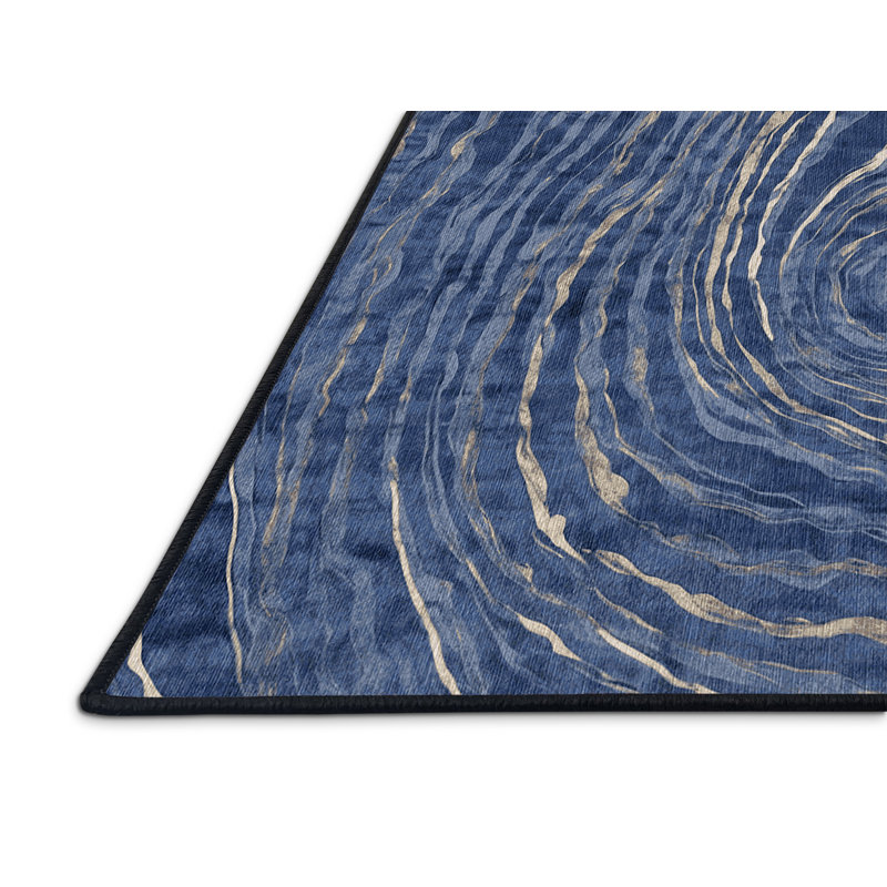 Machine Washable Gray Area Rug, Round 6'