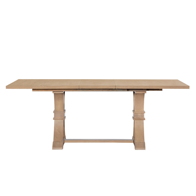 Devingo Wood Expandable Dining Table, Light Ash