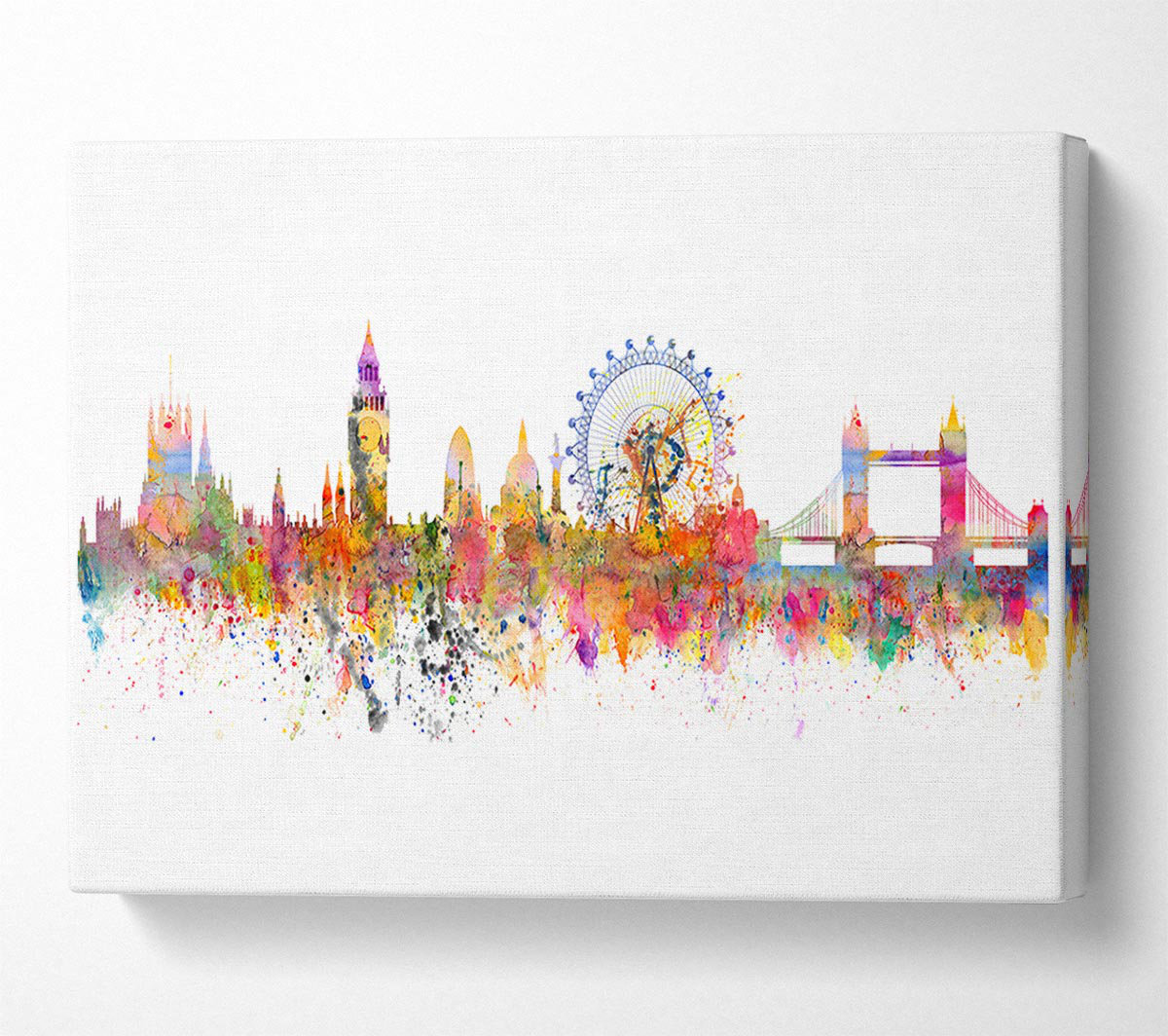 Marlow Home Co. London Skyline Splatter - Wrapped Canvas Painting ...