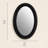 Oval Wall Mirror – Grooved Frame Decorative Accent for Bathroom or Bedroom-251273412