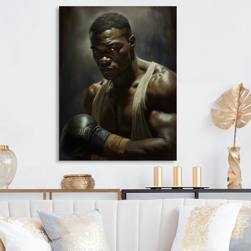 «Wrestling Man», reproduction sur toile, H 20 po x l 12 po x P 1 po, Toile tendue