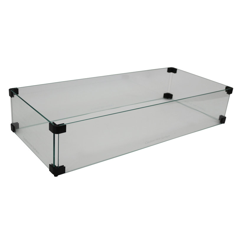 Cour décontractée Verre trempé transparent Wind Guard 4 pièces / ensemble / Ctn, avec trousse de quincaillerie