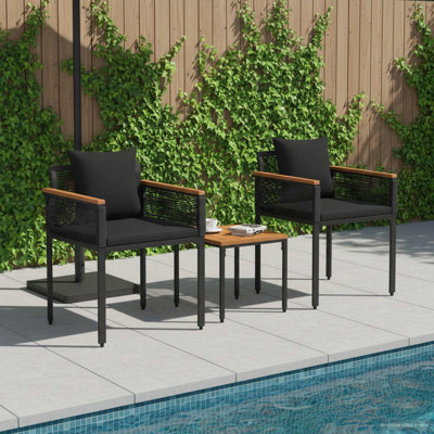  Outdoor Furniture Set With Cushion PE Rattan Seating Patio Arrangement