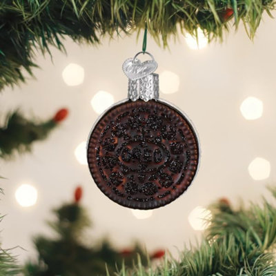 Ornement en verre soufflé, biscuit Oreo