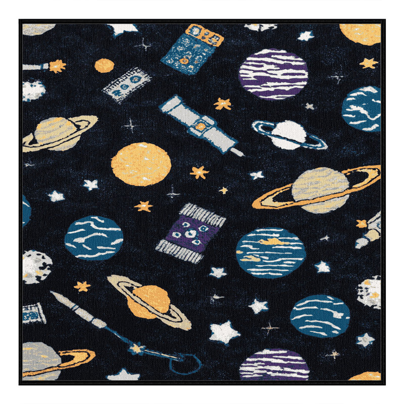 Machine Washable Space Gray Area Rug