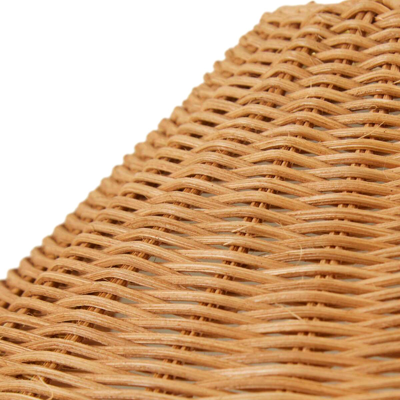 Lampe sur pied à abat-jour en rotin tissé doré / naturel