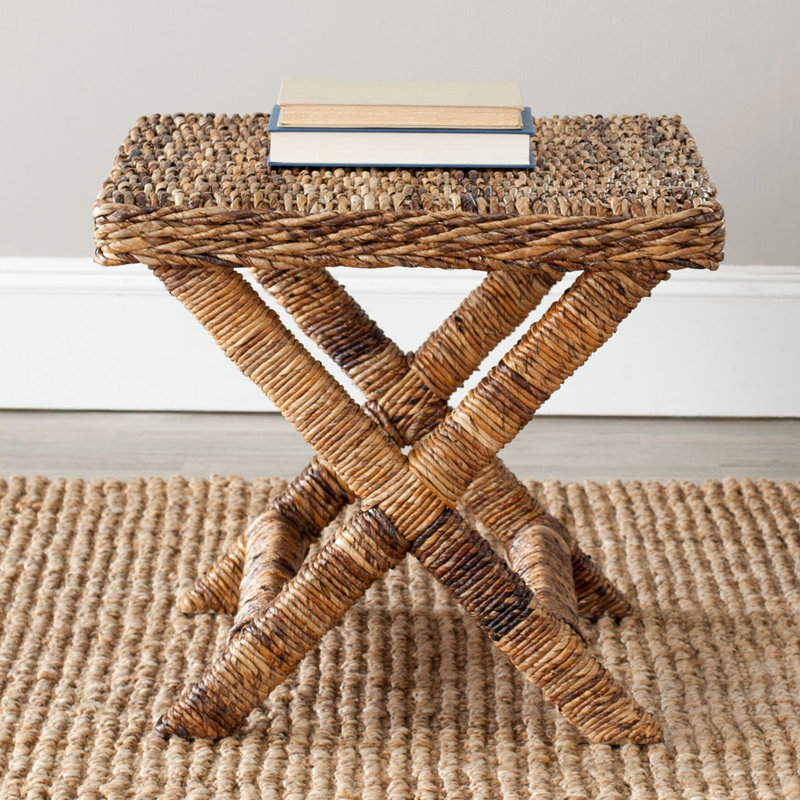 Ellerie Upholstered Tufted Storage Bench – 22'' W Birch Wood Design Rattan Benches for Home & Office, Brown
