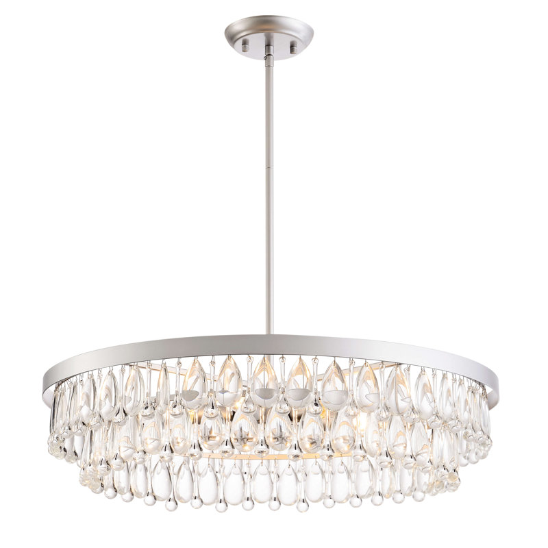 Lustre en cristal argenté mat 24 lumières 6 lumières Niasia