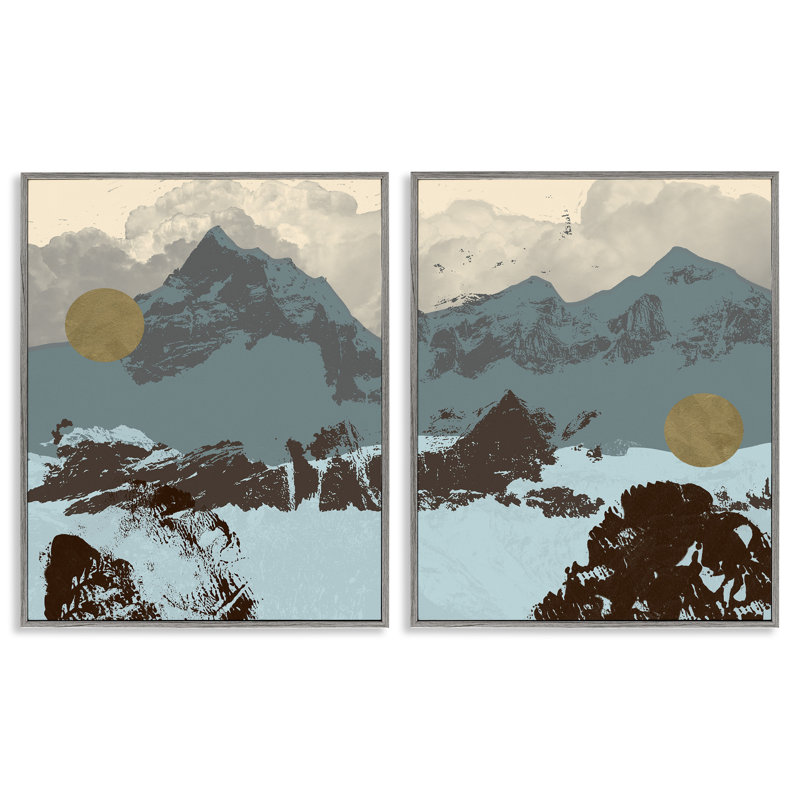«Mountain Range» par Jacob Green - ensemble de 2 reproductions d'art, Estampe numérique Farmhouse, 30" H x 24" W