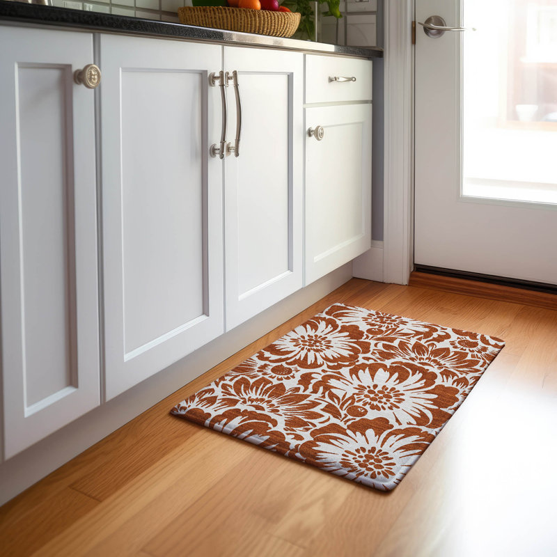 Premium Machine Washable Cerrito AMF551 Paprika Rug, Rectangle 1'8" x 2'6"
