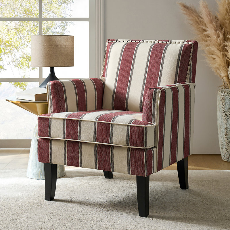 Lathan Armchair, Red, Stripe