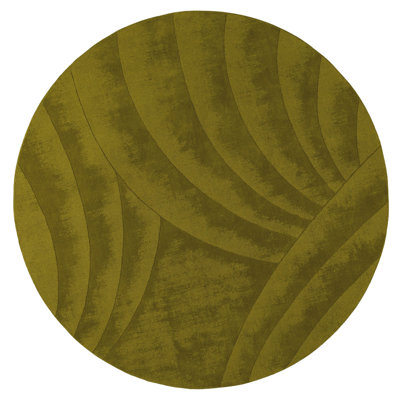 Volute Wool Abstract Area Rug in Green