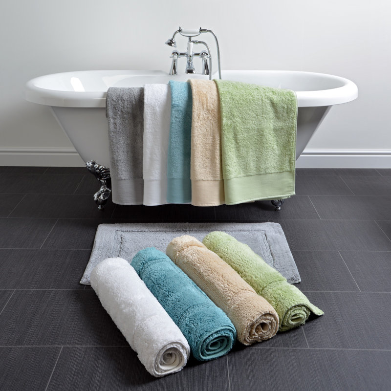 Wahlen Luxury Bamboo Non Slip Bath Mat, Duckegg