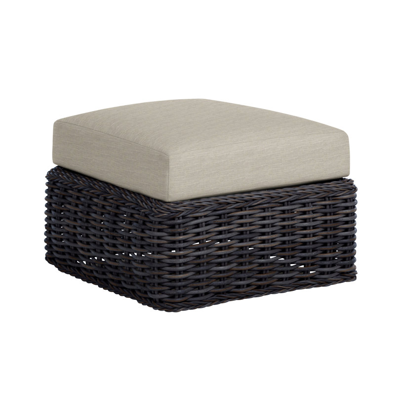 Repose-pieds Soho, Pas de soudure, Sunbrella® ‑ lin colombe, Noir