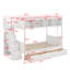 Lit simple superposé au dessus d'un lit double avec tablettes, escalier de rangement et 2 tiroirs-1966202040