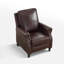Fauteuil inclinable 32,7 po en cuir fleur classique et confortable avec garniture cloutée-71339413