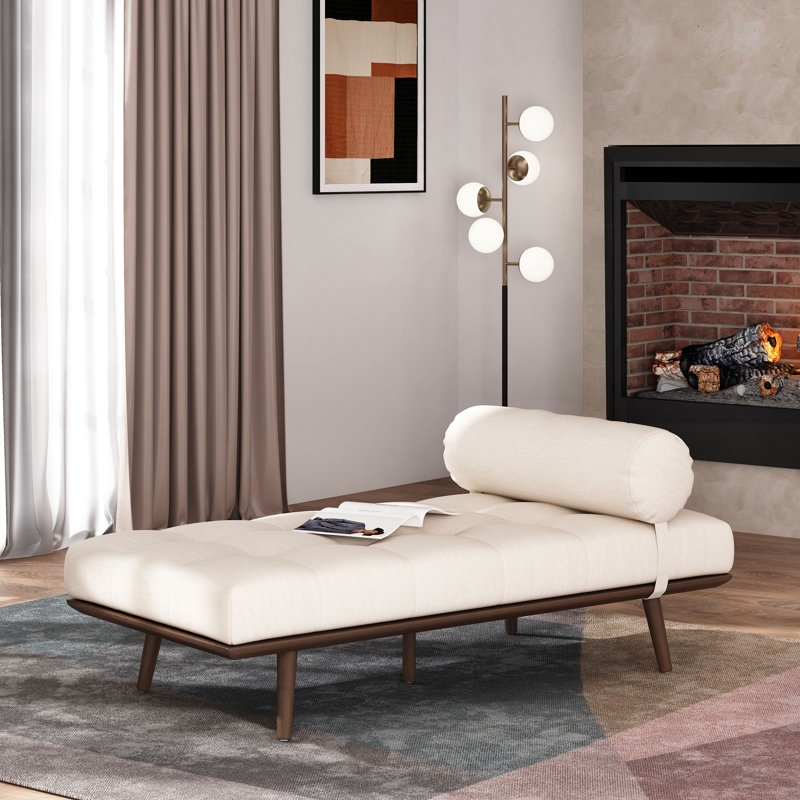 Chaise longue sans accoudoirs, 100 % polyester beige