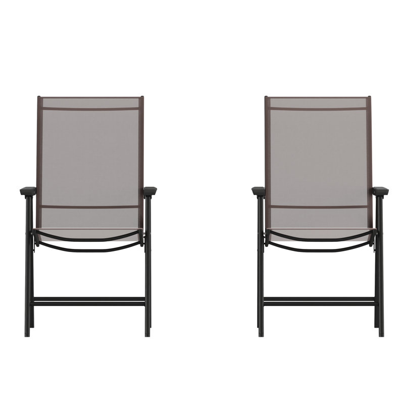 Chaise de patio pliante d'extérieur Hedgesville, Brun