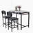 3 Pieces Dining Table Sets, With Fixed Table-421277179
