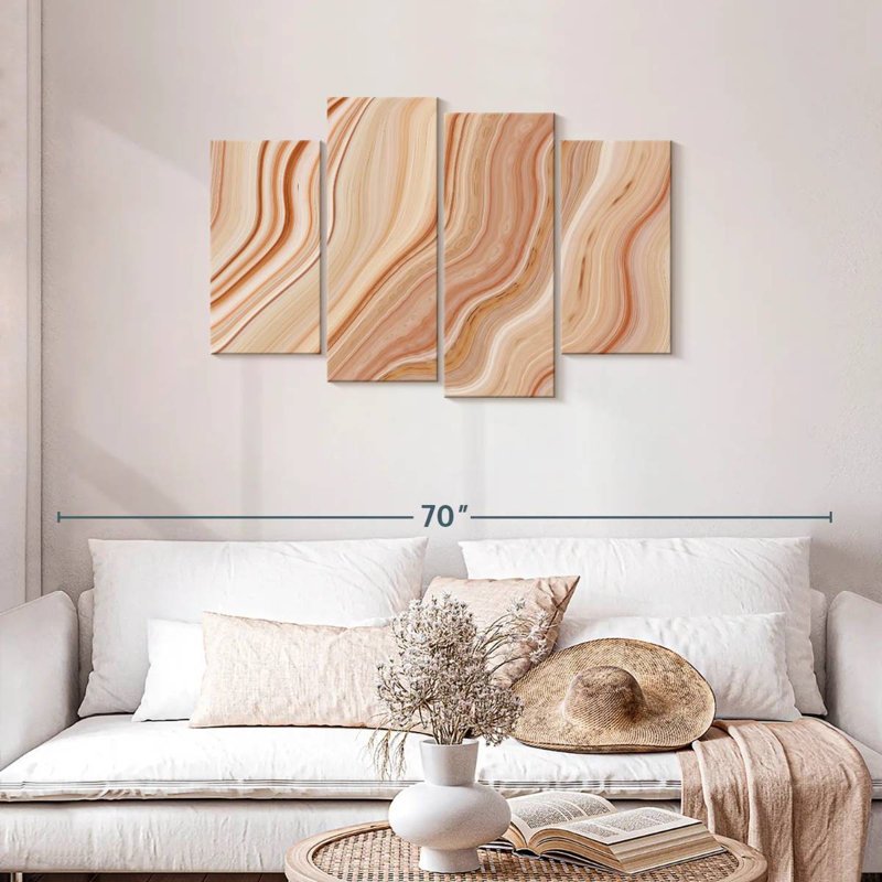 Marbre brun abstrait, H 27 po x l 43 po