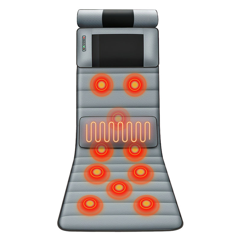 Inbox Zero Full Body Electric Massage Mat with Heat Vibration Timer Neck Massager Inflatable Lumbar Pillow Storage Bag Gift for Mother Day