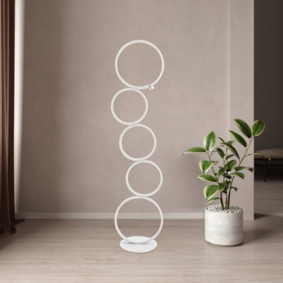 Gervaise 35.5'' White LED Novelty Floor Lamp Set with Outlet