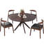 Table de salle à manger ronde en bois massif de 47,2 pouces pour 4 à 6 personnes avec pied central entrecroisé (table seule)-130025062-130025066