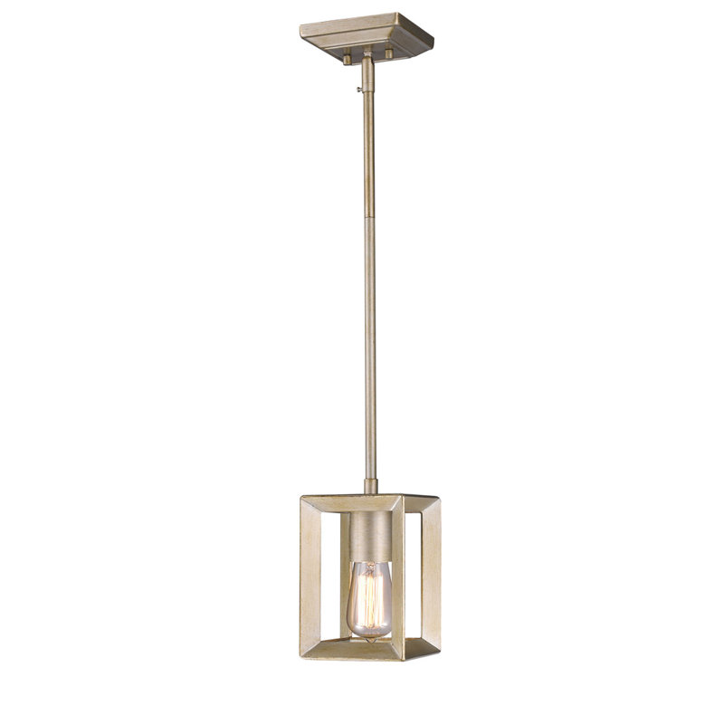 Luminaire suspendu rectangulaire à une lumière Averee, Or blanc