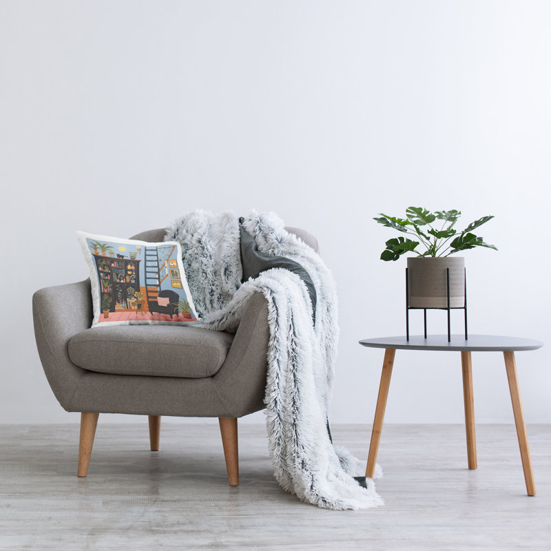 Coussin décoratif avec bibliothèque Eclectic Fun par Lazar Studio