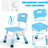 Kids Table and 6 Chairs Set, Height Adjustable Graffiti Desk, Preschool Activity Art Craft Table, for Daycare Classroom Home Boys and Girls Age 3-12 (Blue)-1396400226