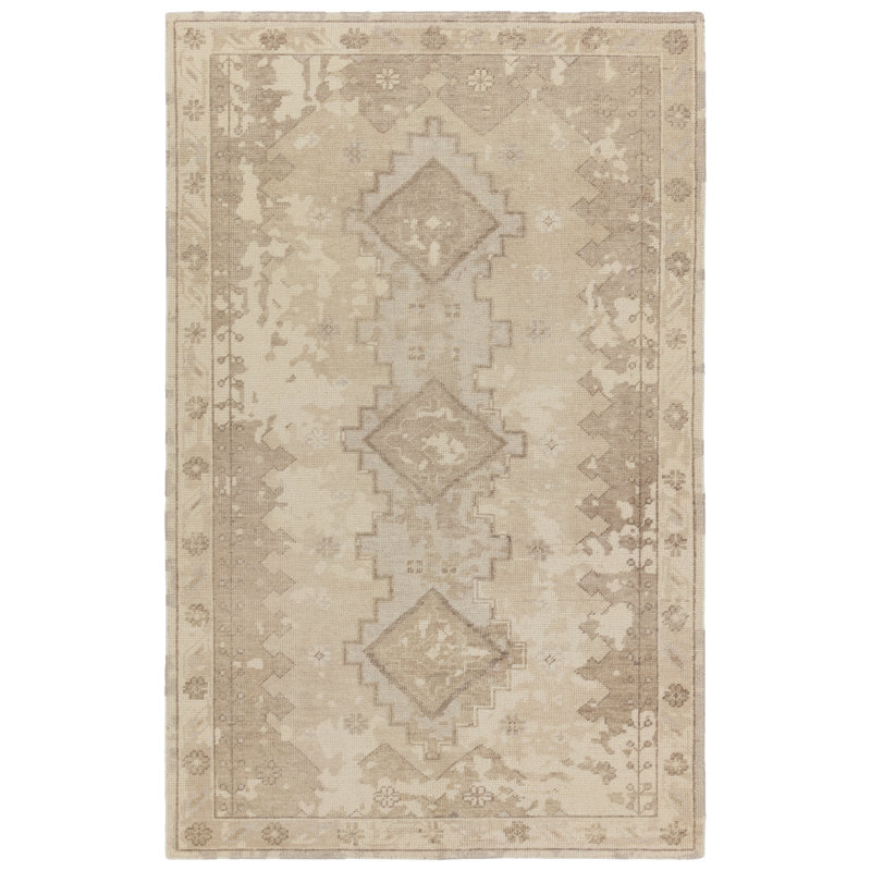 Jaipur Living Pathos Hand-Knotted Medallion Taupe/ Cream Area Rug (9'X13'), Rectangle 5' x 8'