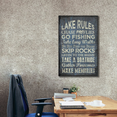  «Lake Rules» par Erin Clark, art mural sur toile, 26 po x 40 po