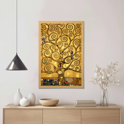 Tree Of Life Art Canvas Wrapped Wall Art Oil Painting Print By Gustav Klimt Style For Living Room Bedroom Home Decor