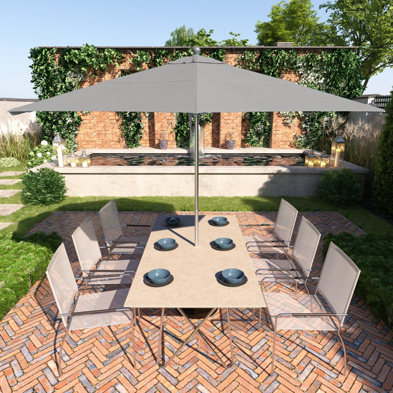 Parasol de marché 11 pi Laxmeena, Toile granit Sunbrella®