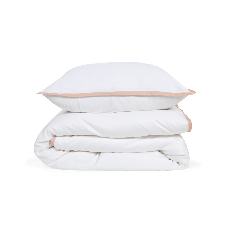 Langston Duvet Cover, King Duvet Cover + 2 King Shams, White/Pink